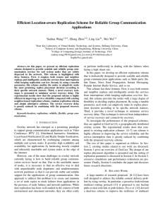 Efficient Location-aware Replication Scheme for Reliable Group Communication Applications Yuehua Wang