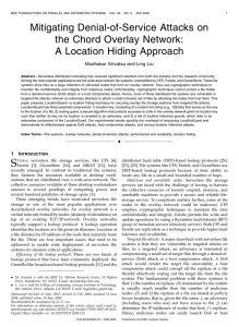 Mitigating Denial-of-Service Attacks on the Chord Overlay Network: A Location Hiding Approach