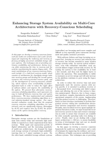 Enhancing Storage System Availability on Multi-Core Architectures with Recovery-Conscious Scheduling