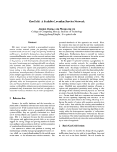 GeoGrid: A Scalable Location Service Network Jianjun Zhang,Gong Zhang,Ling Liu Abstract