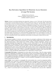 Key Derivation Algorithms for Monotone Access Structures in Large File Systems