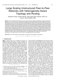 Large Scaling Unstructured Peer-to-Peer Networks with Heterogeneity-Aware Topology and Routing