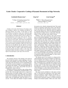 Cache Clouds: Cooperative Caching of Dynamic Documents in Edge Networks