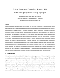 Scaling Unstructured Peer-to-Peer Networks With Multi-Tier Capacity-Aware Overlay Topologies