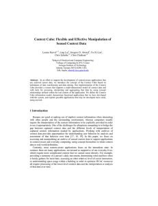 Context Cube: Flexible and Effective Manipulation of Sensed Context Data Lonnie Harvel