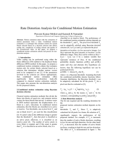 Rate Distortion Analysis for Conditional Motion Estimation