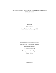 OCCUPATIONAL SEX SEGREGATION AND ITS EFFECT ON INCOME DETERMINATION A Thesis by