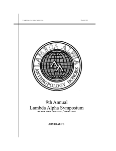 9th Annual Lambda Alpha Symposium ABSTRACTS