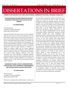 DISSERTATION ABSTRACTS BY WKU EDUCATIONAL LEADERSHIP DOCTORAL PROGRAM GRADUATES