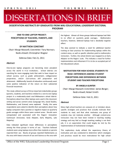   DISSERTATION ABSTRACTS BY GRADUATES FROM WKU EDUCATIONAL LEADERSHIP DOCTORAL  PROGRAM