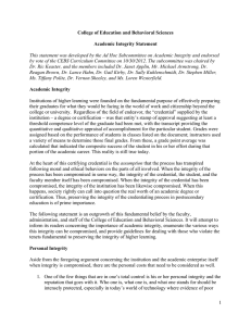 College of Education and Behavioral Sciences Academic Integrity Statement