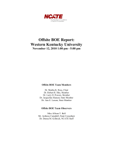 Offsite BOE Report: Western Kentucky University