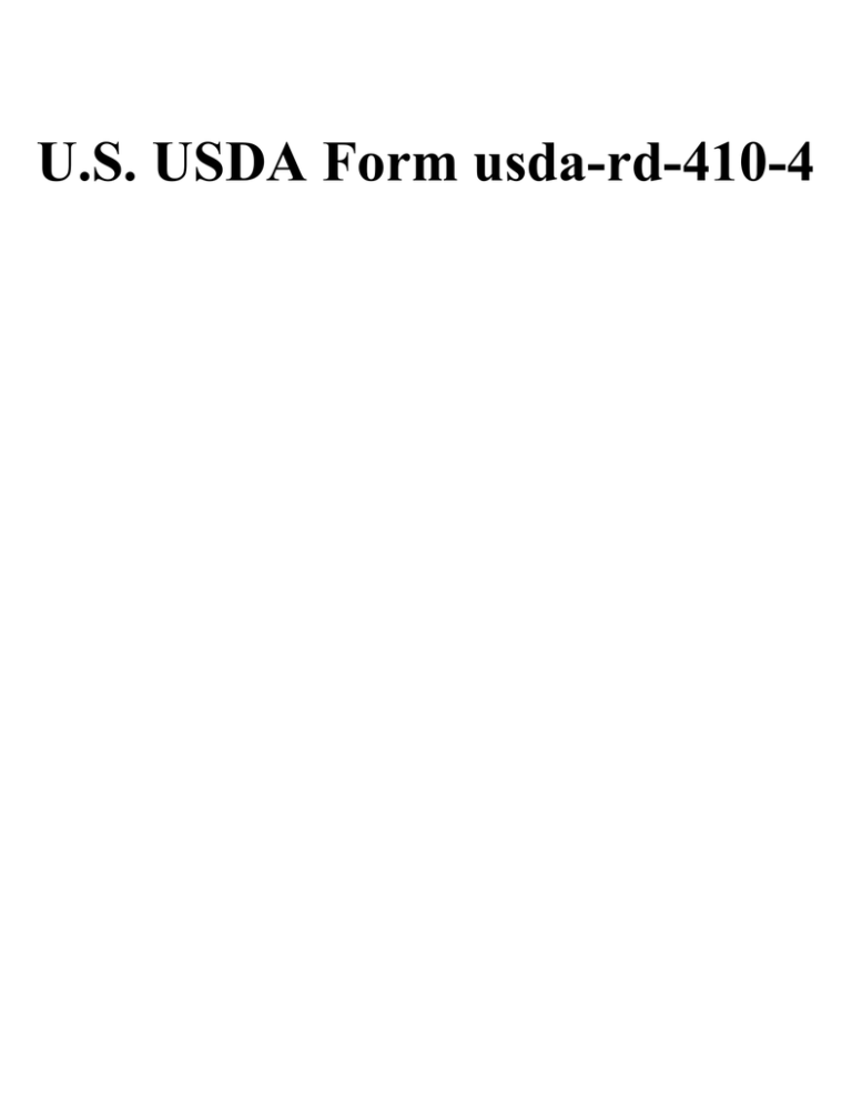 U S USDA Form Usda rd 410 4