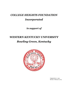 COLLEGE HEIGHTS FOUNDATION Incorporated  WESTERN KENTUCKY UNIVERSITY