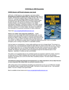 CHHS March 2009 Newsletter CHHS Alumni Jeff Knott releases new book