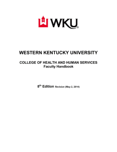 WESTERN KENTUCKY UNIVERSITY COLLEGE OF HEALTH AND HUMAN SERVICES Faculty Handbook