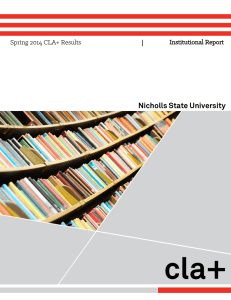 cla+ Nicholls State University Spring 2014 CLA+ Results Institutional Report