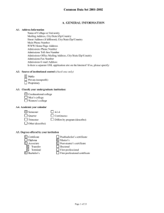 Common Data Set 2001-2002 A. GENERAL INFORMATION