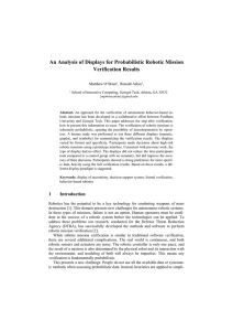 An Analysis of Displays for Probabilistic Robotic Mission Verification Results Matthew O‘Brien