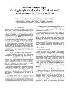 Getting it right the first time: Verification of Behavior-based Multirobot Missions
