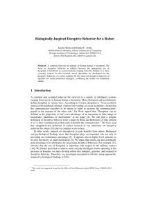 Biologically-Inspired Deceptive Behavior for a Robot