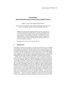 Envisioning: Mental Rotation-based Semi-reactive Robot Control Technical Report GIT-MRL-12-03