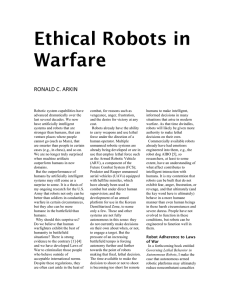 Ethical Robots in Warfare RONALD C. ARKIN 