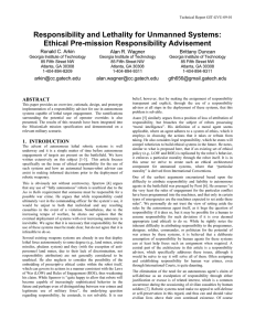 Responsibility and Lethality for Unmanned Systems: Ethical Pre-mission Responsibility Advisement