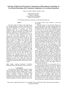Selection of Behavioral Parameters: Integration of Discontinuous Switching via