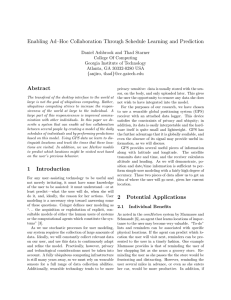 Enabling Ad–Hoc Collaboration Through Schedule Learning and Prediction