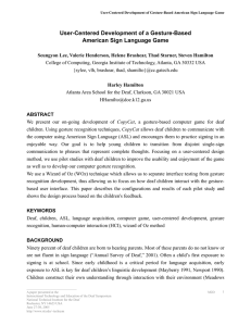 User-Centered Development of a Gesture-Based American Sign Language Game