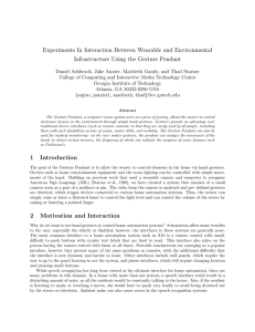 Experiments In Interaction Between Wearable and Environmental