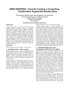 MIND-WARPING: Towards Creating a Compelling Collaborative Augmented Reality Game