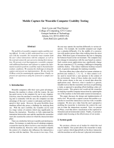 Mobile Capture for Wearable Computer Usability Testing