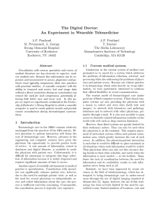 The Digital Doctor: An Experiment in Wearable Telemedicine