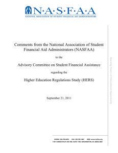 Comments from the National Association of Student Financial Aid Administrators (NASFAA)