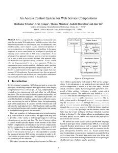 An Access Control System for Web Service Compositions Mudhakar Srivatsa