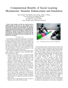 Computational Benefits of Social Learning Mechanisms: Stimulus Enhancement and Emulation