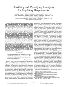 Identifying and Classifying Ambiguity for Regulatory Requirements Aaron K. Massey
