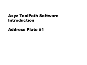 Axyz ToolPath Software Introduction  Address Plate #1
