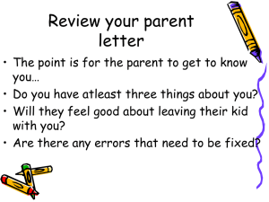 Review your parent letter