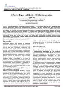 A Review Paper on Effective AES Implementation