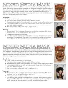 Masks have been used for many different reasons in many... world. They may be used decoratively to disguise the wearer...
