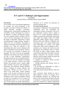 ICT and IT: Challenges and Opportunities