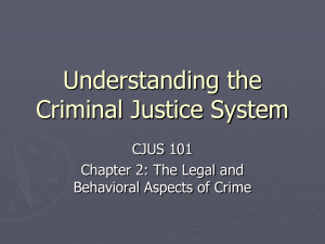 Understanding the Criminal Justice System CJUS 101 Chapter 2: The Legal and