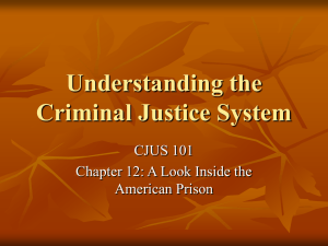 Understanding the Criminal Justice System CJUS 101 Chapter 12: A Look Inside the