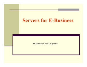 Servers for E-Business MGS 659 Dr Rao Chapter 6 1