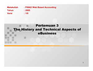 Pertemuan 3 The History and Technical Aspects of eBusiness Matakuliah