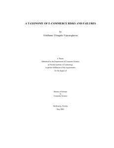 A TAXONOMY OF E-COMMERCE RISKS AND FAILURES  by Giridharan Vilangadu Vijayaraghavan