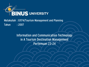 Information and Communication Technology in A Tourism Destination Management Pertemuan 23-24